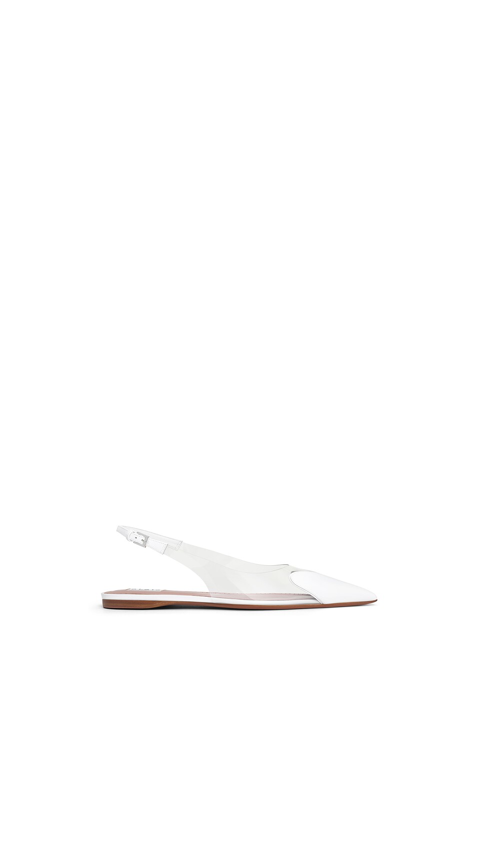 ALA&Iuml;A LE C&OElig;UR FLAT SLINGBACKS IN PATENT CALFSKIN OPTICAL WHITE