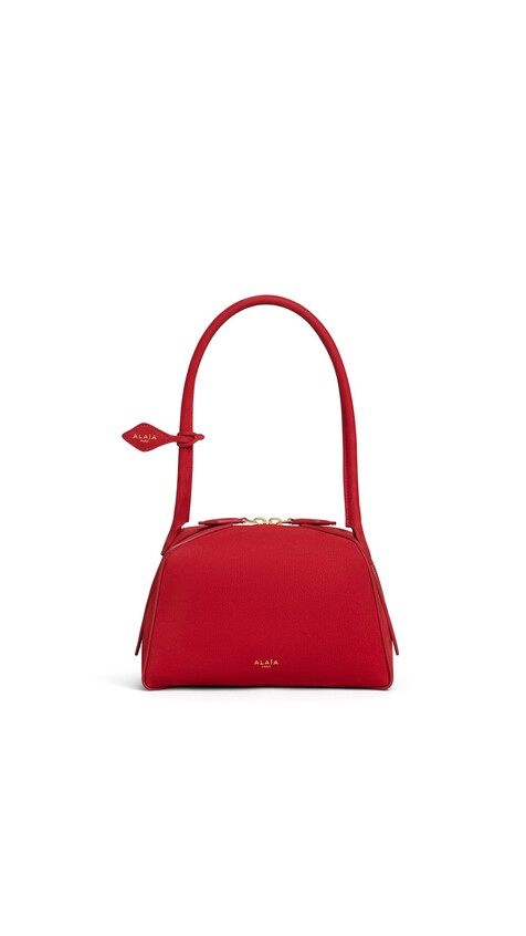 ALA&Iuml;A LE BOULEDOGUE SMALL BAG IN NUBUCK BRIGHT RED