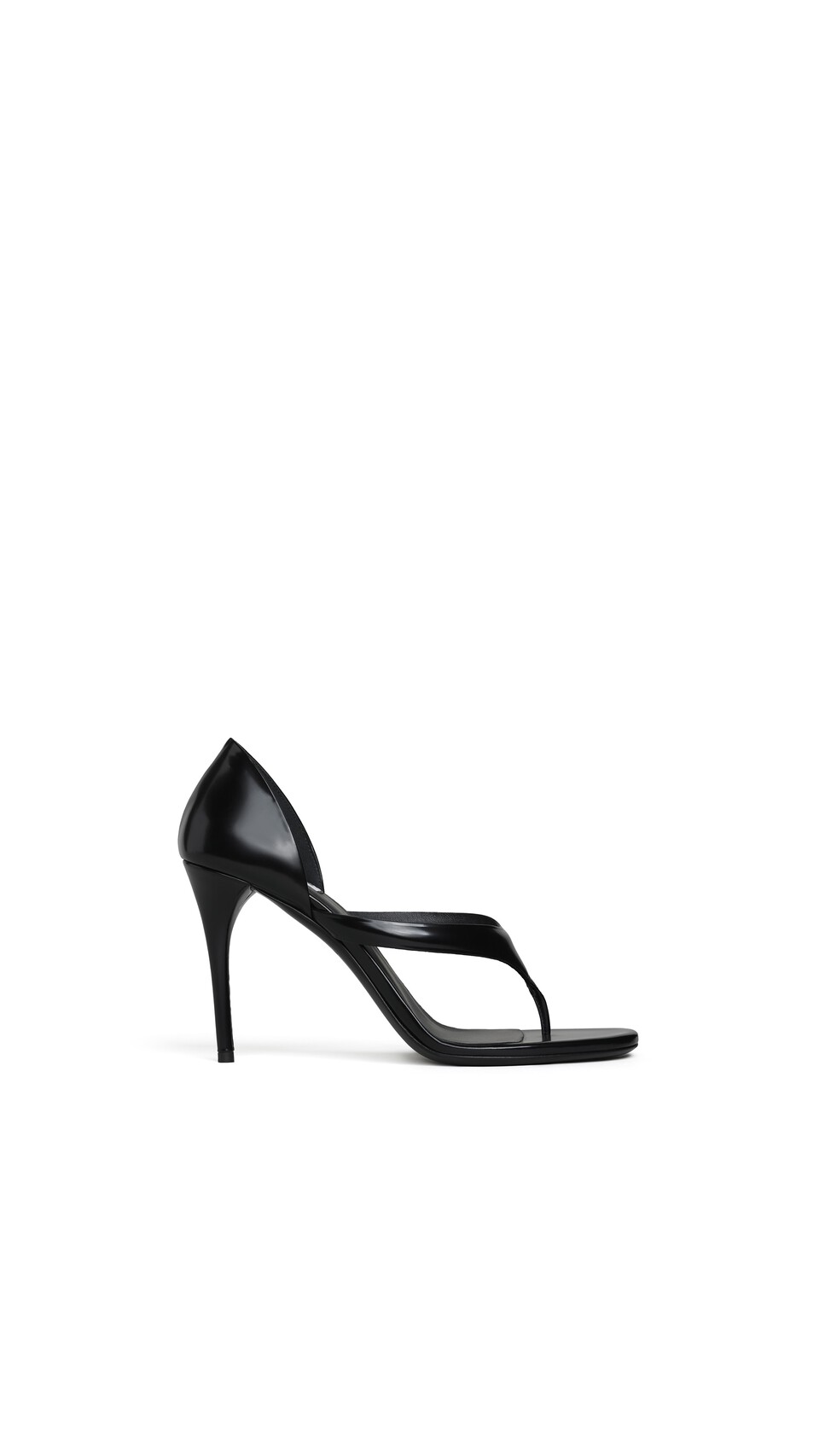 ALA&Iuml;A INFRADITO SANDALS IN PATENT CALFSKIN BLACK