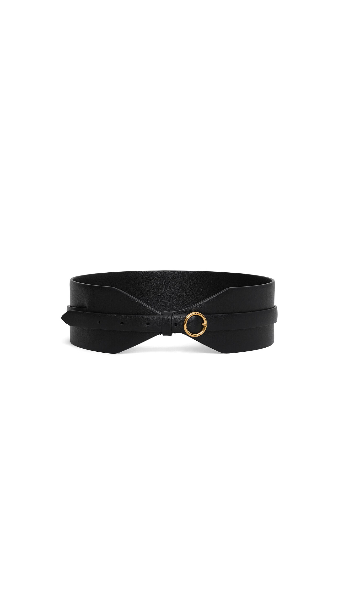ALA&Iuml;A DOUBLE LARGE BELT IN CALFSKIN BLACK