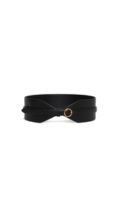 BLACK - ALA&Iuml;A DOUBLE LARGE BELT IN CALFSKIN