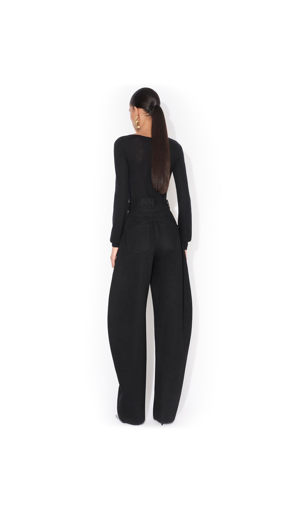 ALA&Iuml;A SECOND-SKIN CASHMERE BODYSUIT BLACK - View 3