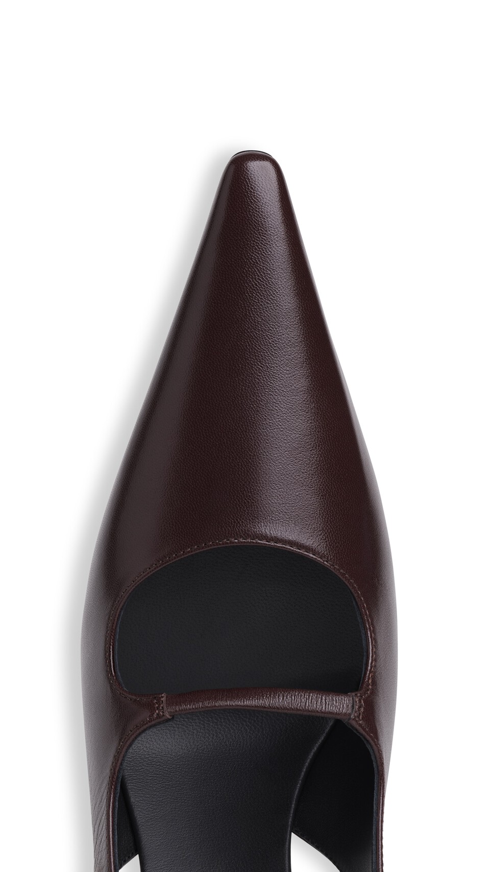 ALA&Iuml;A DROP SLINGBACKS IN POLISHED GOATSKIN DARK BROWN - View 4