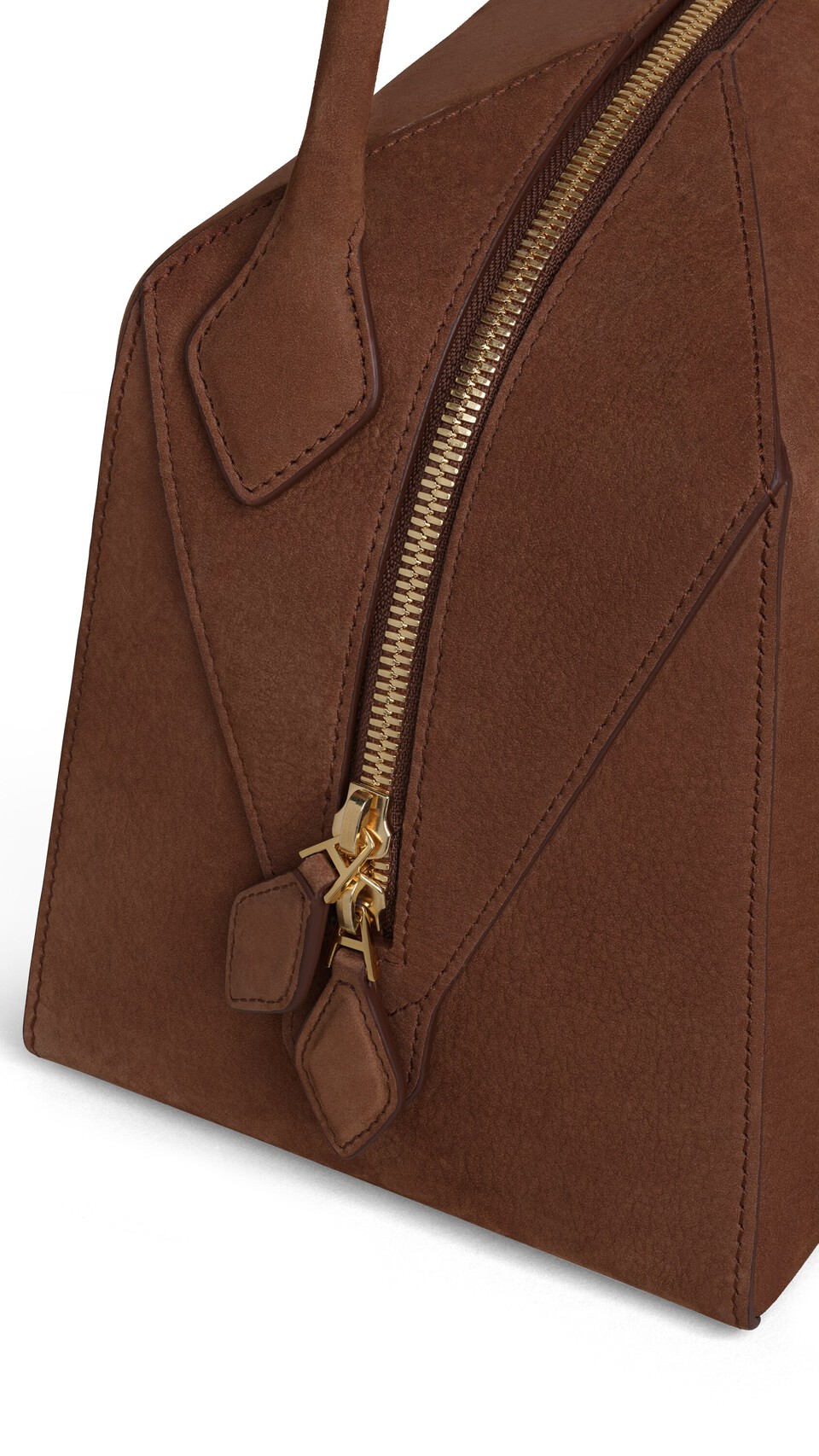 ALA&Iuml;A LE BOULEDOGUE BAG IN NUBUCK BROWN - View 3