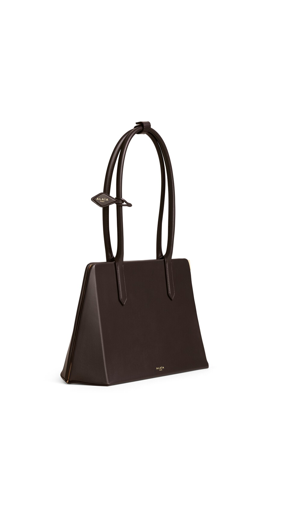 ALA&Iuml;A PRISME BAG IN CALFSKIN DARK BROWN - View 2