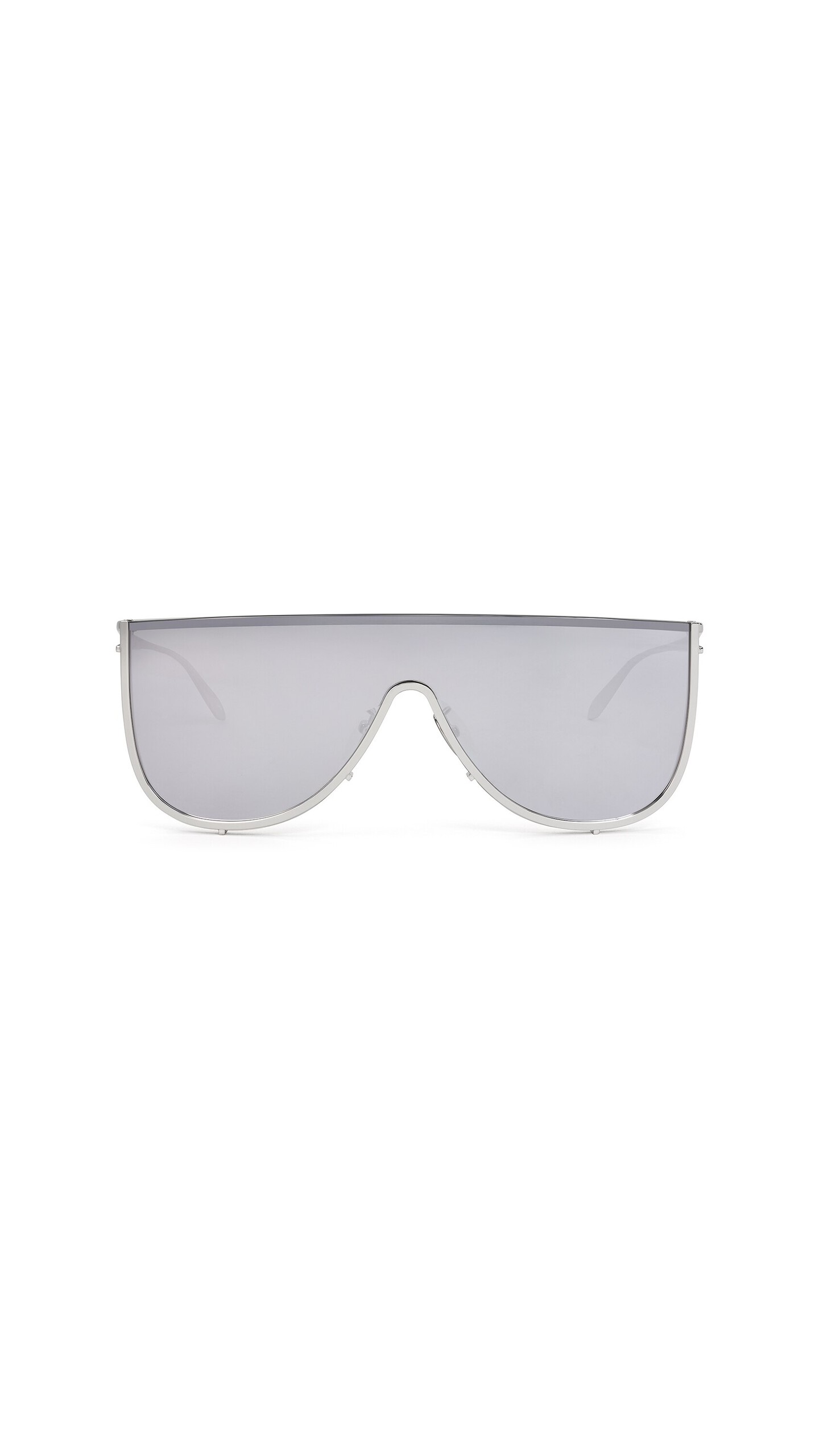 ALA&Iuml;A MASK SUNGLASSES IN METAL WHITE SILVER