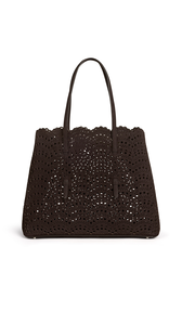 DARK BROWN - ALA&Iuml;A MINA 37 BAG IN VIENNE WAVE NUBUCK
