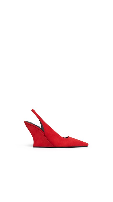 ALA&Iuml;A WAVE SLINGBACKS IN SUEDE BURNT ORANGE