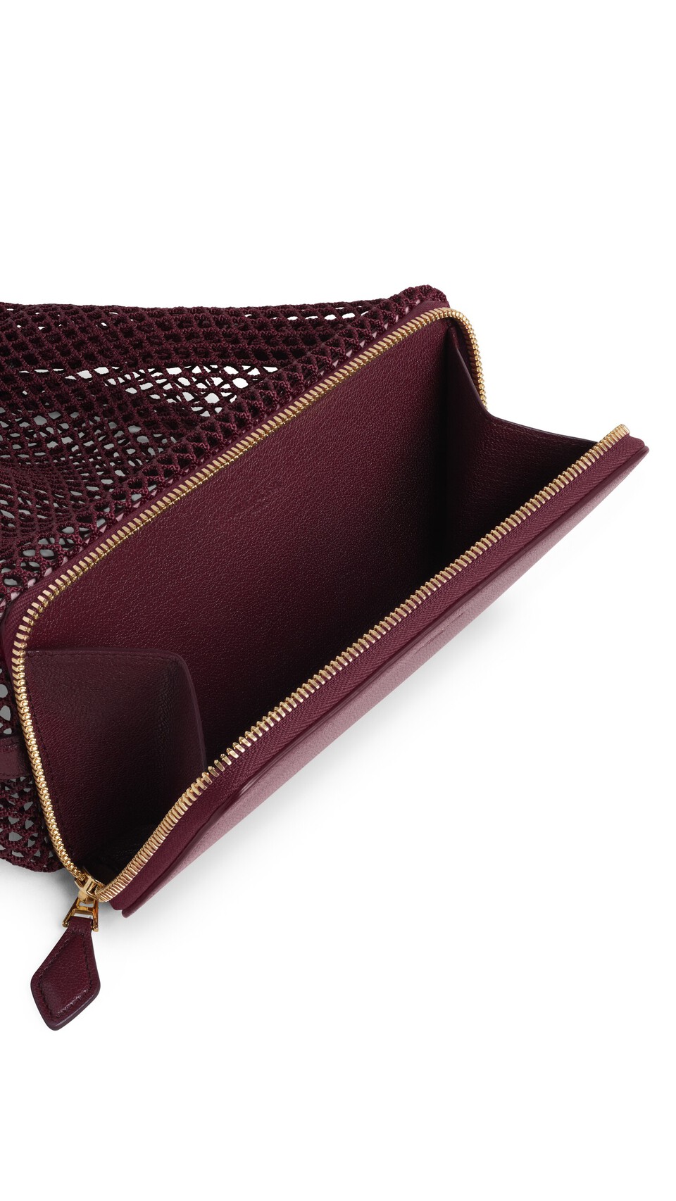 ALA&Iuml;A LE POCHON BAG IN FISHNET GARNET RED - View 3
