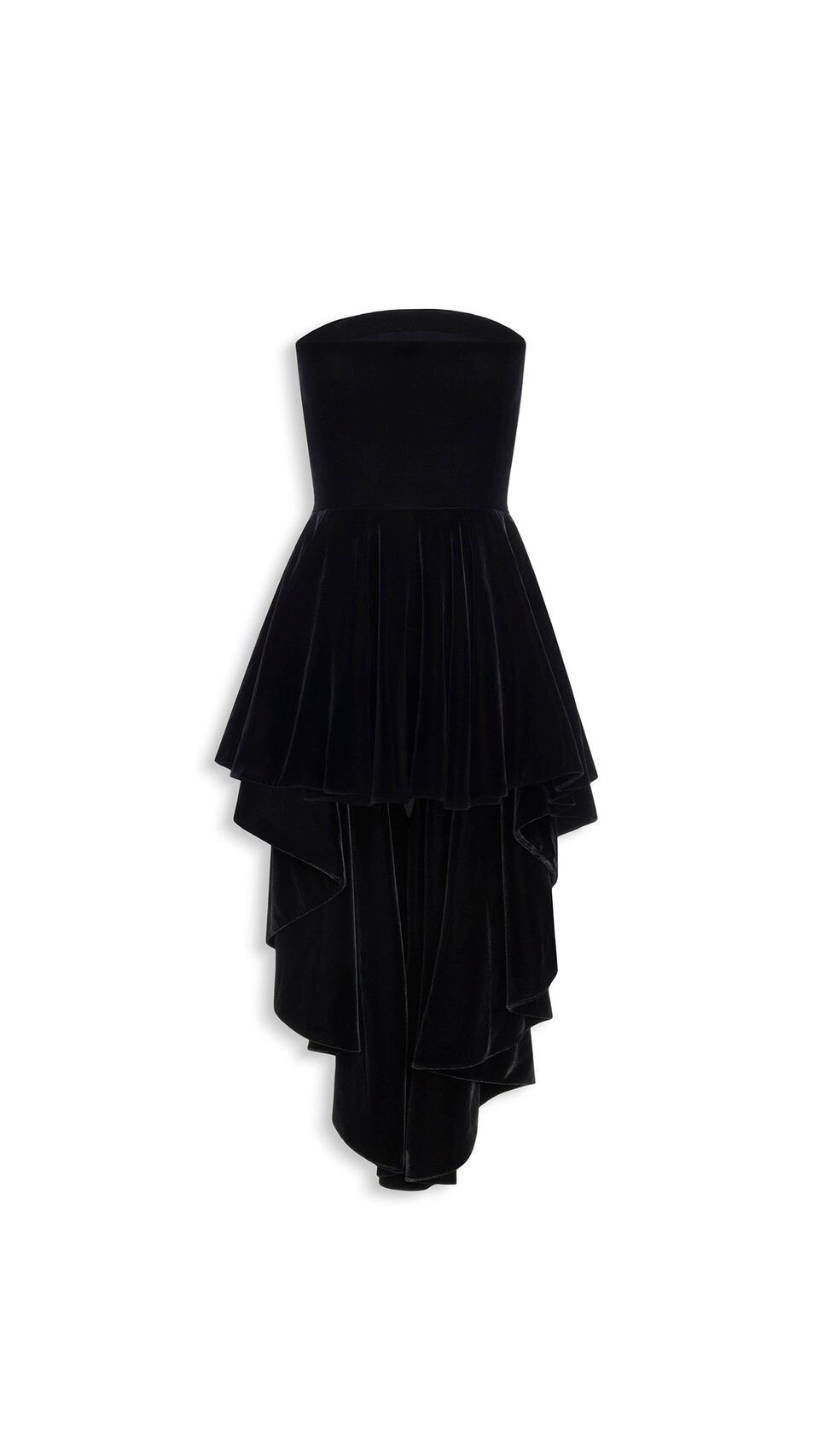 ALA&Iuml;A ABITO BUSTIER A TRIANGOLO IN VELLUTO NERO