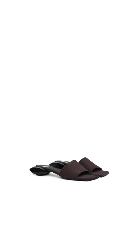ALA&Iuml;A ELLIPSE MULES IN SUEDE DARK BROWN - View 2