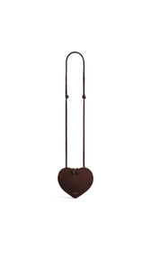 BROWN - ALA&Iuml;A LE C&OElig;UR SMALL BI-MATERIAL BAG IN LEATHER