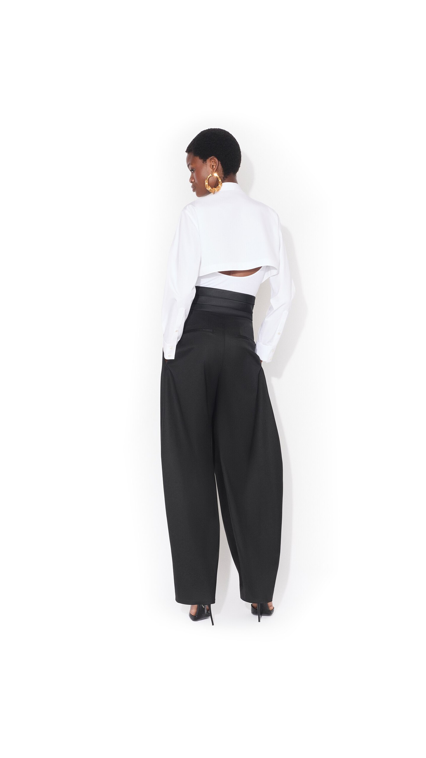 ALA&Iuml;A LAYER COTTON POPLIN SHIRT WHITE - View 3