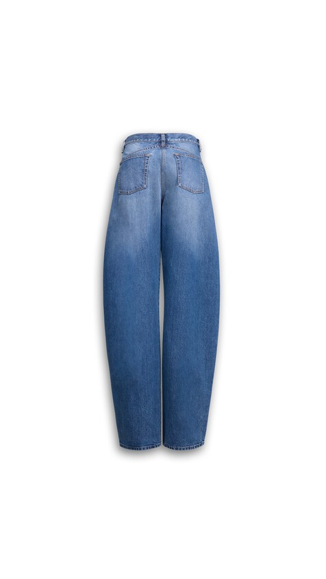 ALA&Iuml;A LOW WAIST ROUND JEANS MINERAL BLUE - View 2