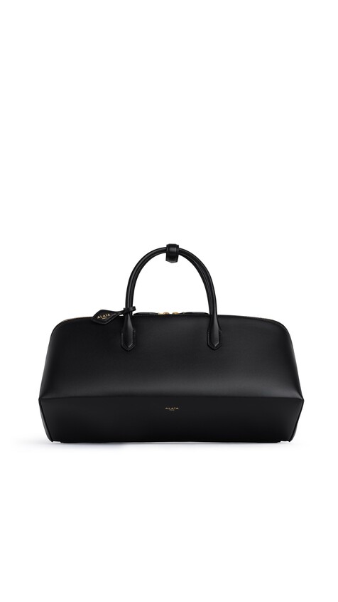 ALA&Iuml;A DELTA MEDIUM BAG IN BOX CALFSKIN BLACK