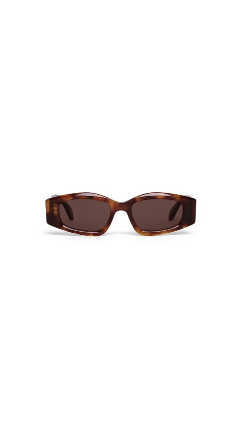 ALA&Iuml;A OVAL SUNGLASSES DARK HAVANA