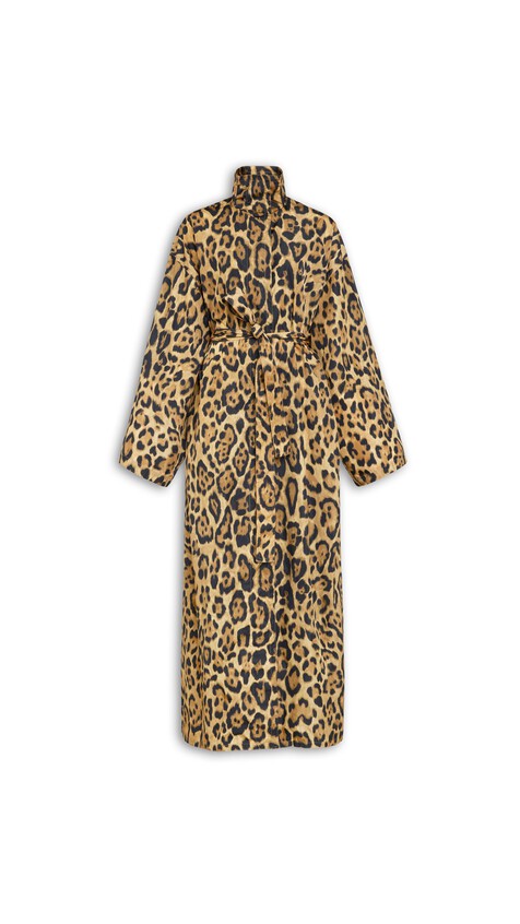 ALA&Iuml;A PLEATED TAFFETA COAT DARK/CARAMEL