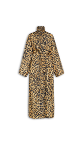 DARK/CARAMEL - ALA&Iuml;A PLEATED TAFFETA COAT