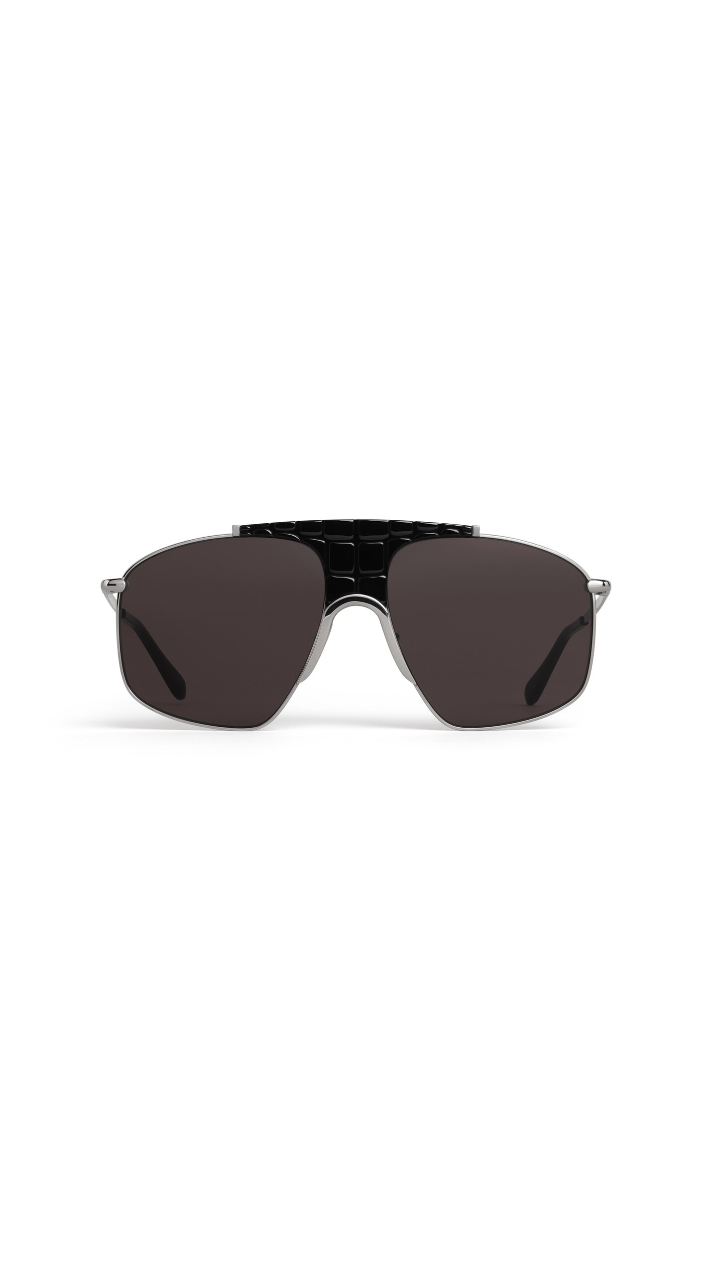 ALA&Iuml;A SQUARE AVIATOR SUNGLASSES SILVER/GREY