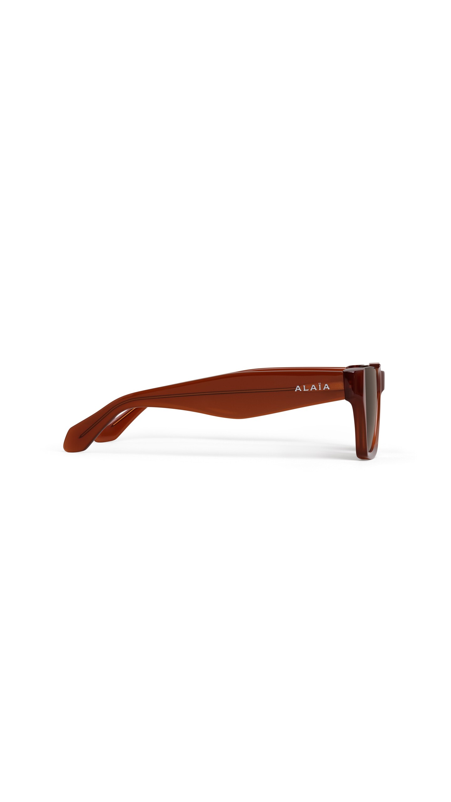ALA&Iuml;A RECTANGULAR SUNGLASSES BROWN/CARAMEL - View 2