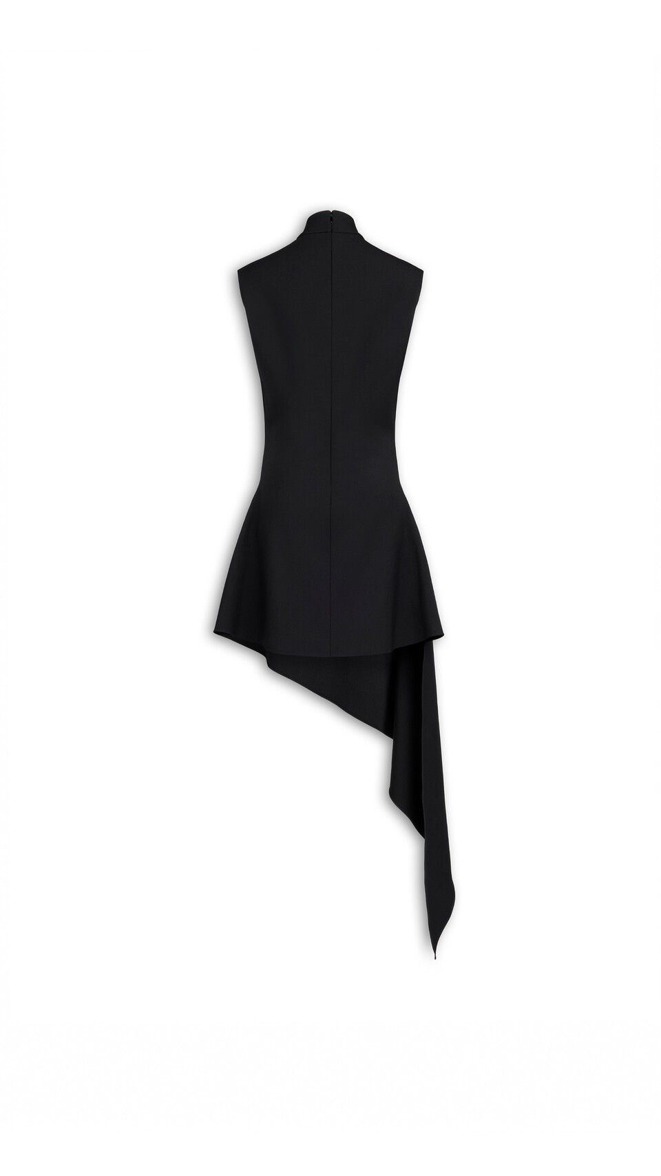 ALA&Iuml;A WOOL GABARDINE POINTED DRESS BLACK - View 5