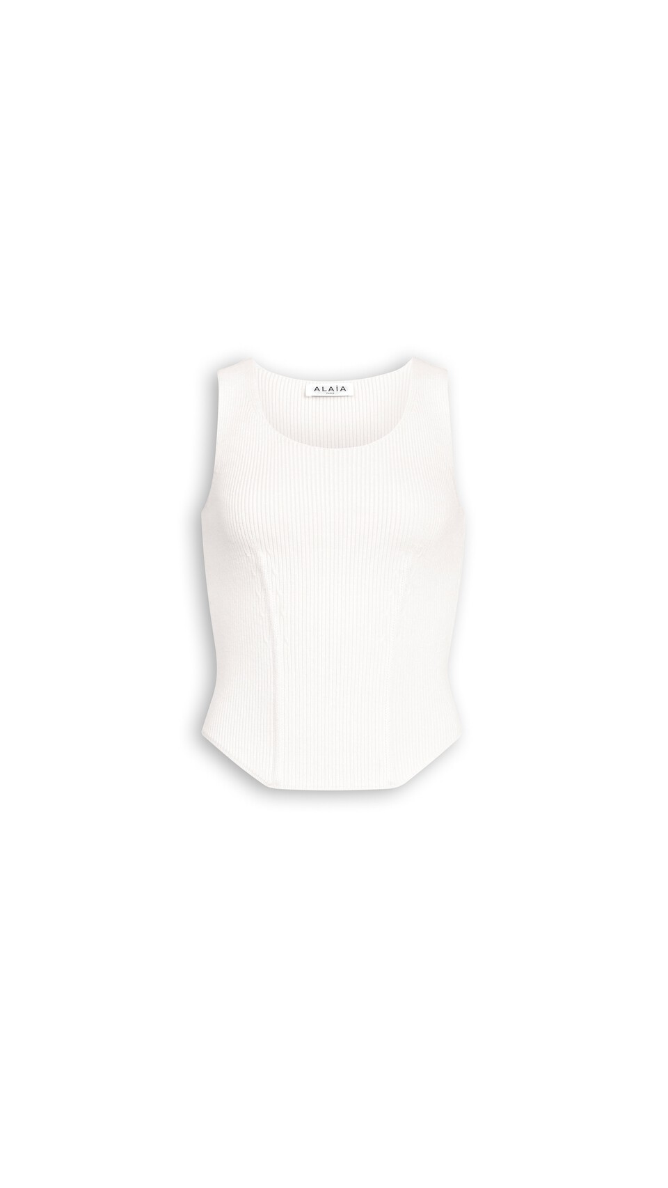 ALA&Iuml;A CORSET WOOL TOP NATURAL WHITE