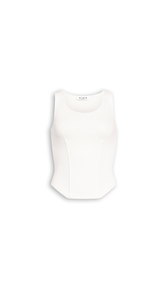 NATURAL WHITE - ALA&Iuml;A CORSET WOOL TOP