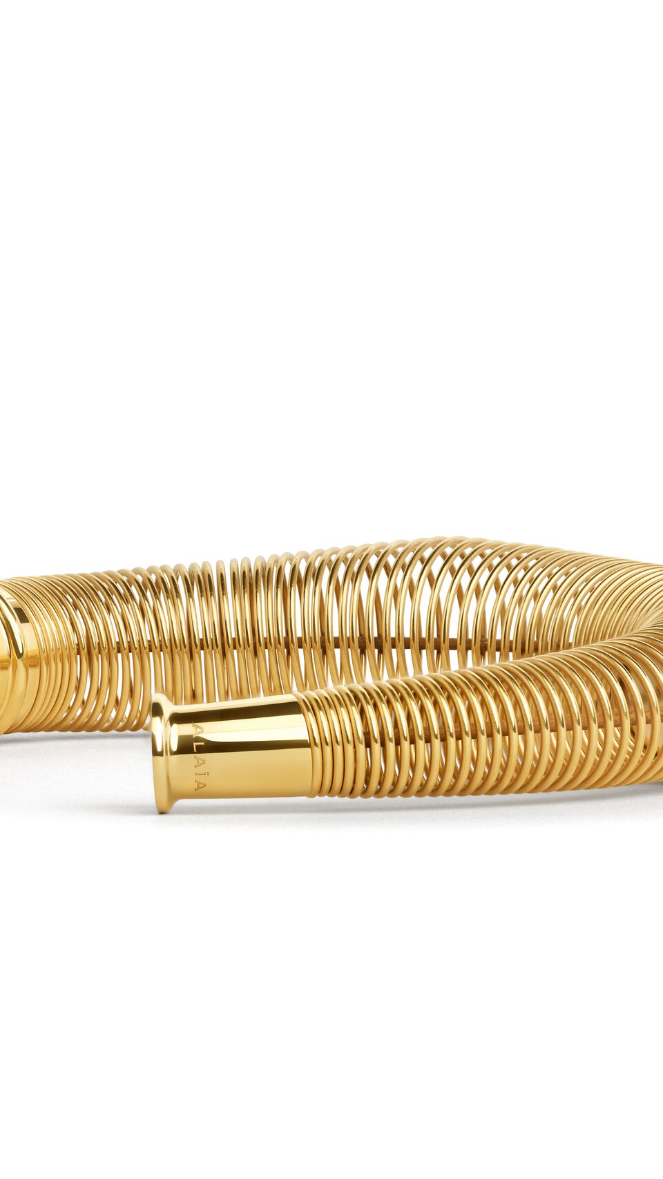 ALA&Iuml;A SPIRAL TORQUE NECKLACE YELLOW GOLD METALS - View 3