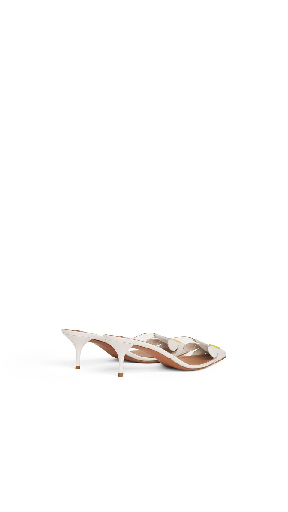 ALA&Iuml;A BLOOM MULES IN CALFSKIN WHITE - View 3