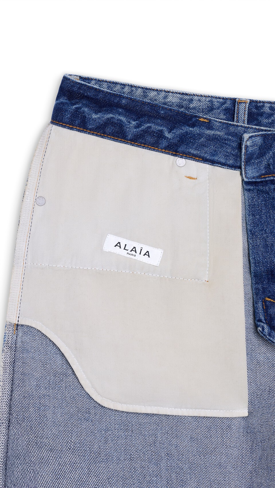 ALA&Iuml;A RODEO DENIM PANTS FADED BLUE - View 3