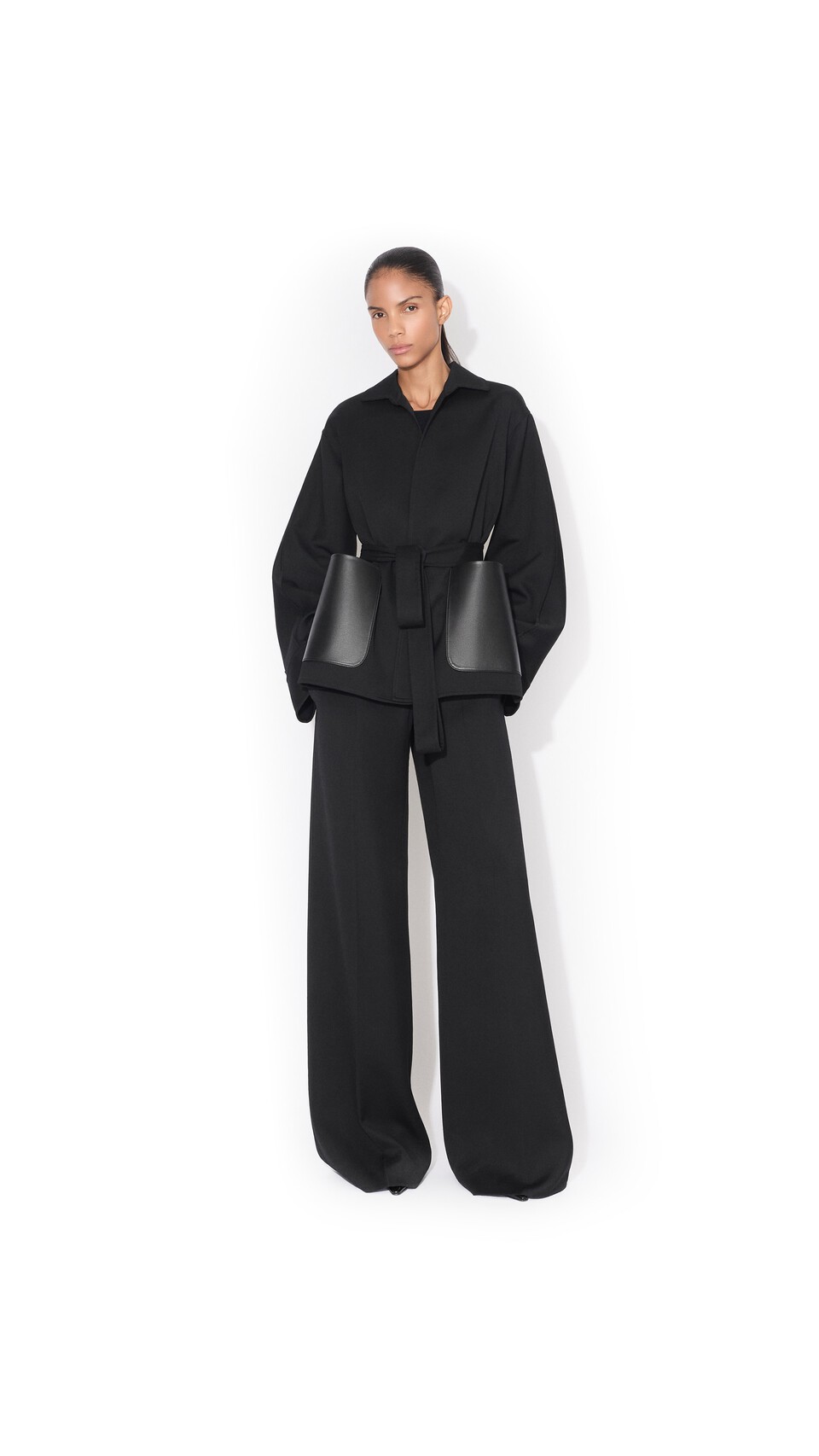 ALA&Iuml;A TAILORED VIRGIN WOOL PANTS BLACK - View 2
