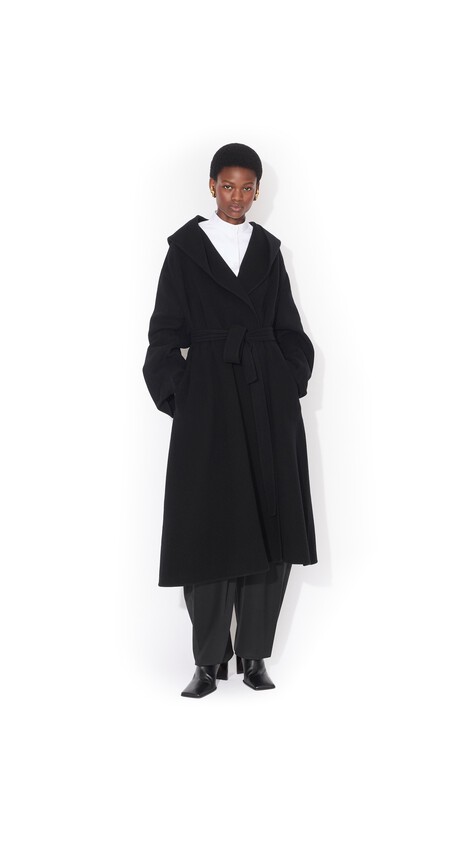 HOOD WRAP WOOL COAT