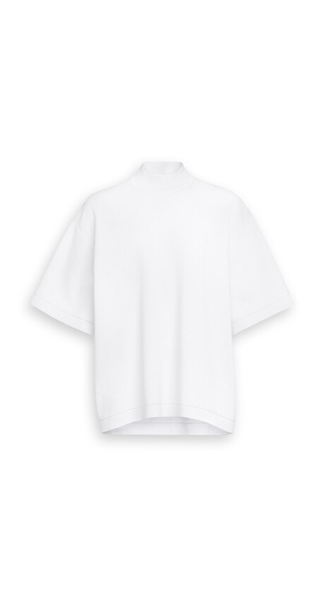 ALA&Iuml;A KNITTED T-SHIRT WHITE