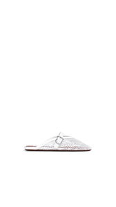 OPTICAL WHITE - ALA&Iuml;A FLAT MULES IN FISHNET