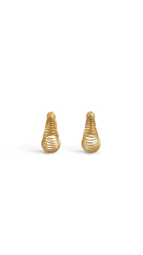 ALA&Iuml;A SMALL SPIRAL HOOPS YELLOW GOLD METALS - View 2