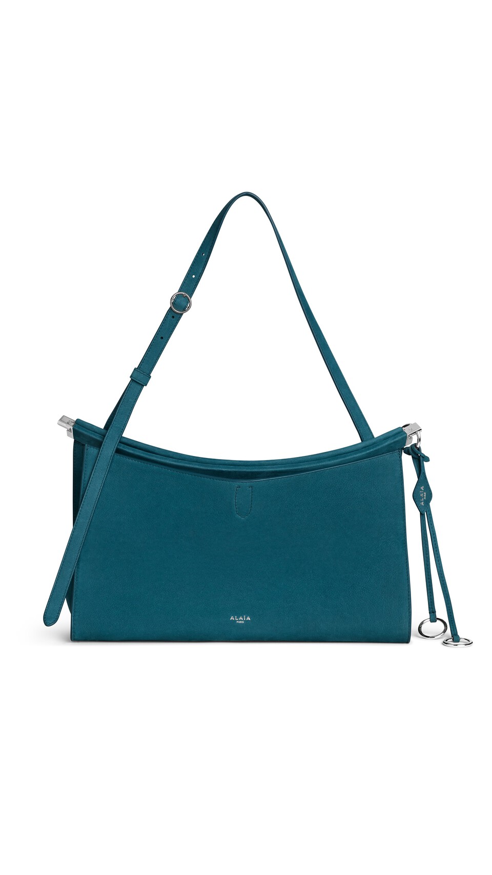 ALA&Iuml;A LE CLICK POCKET 35 BAG IN NUBUCK GREEN GREY