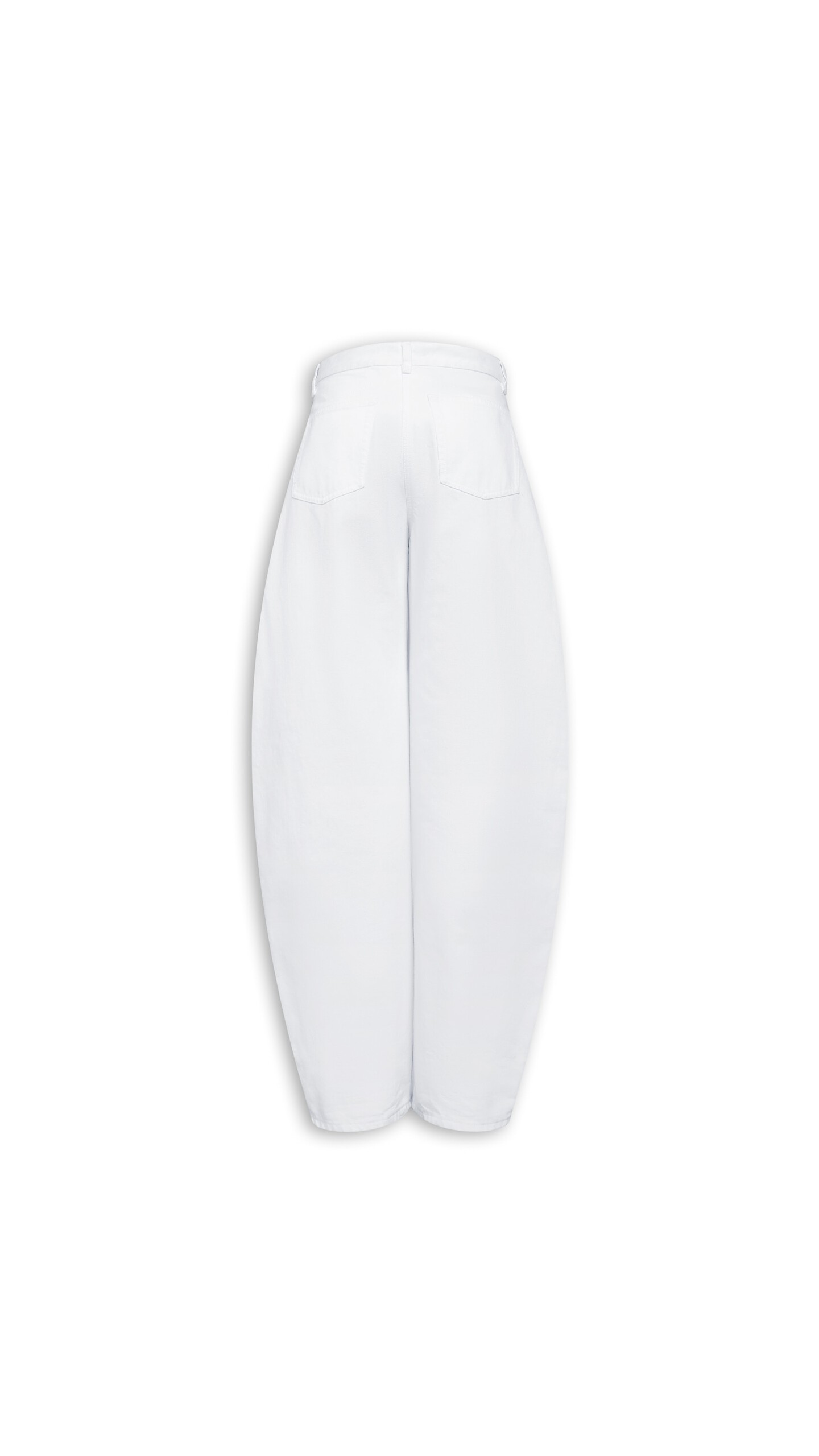 ALA&Iuml;A LOW-WAIST ROUND JEANS WHITE - View 4
