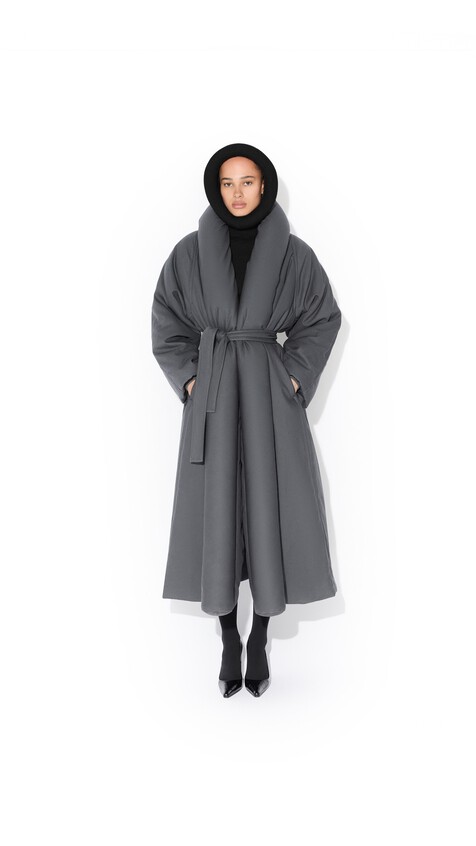 COTTON GABARDINE PADDED TRENCH