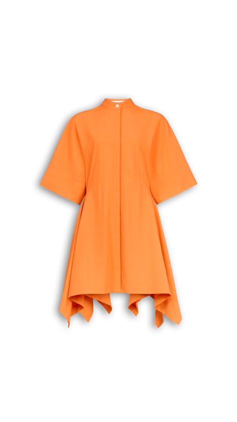 ALA&Iuml;A NYLON PANELLED DRESS ORANGE