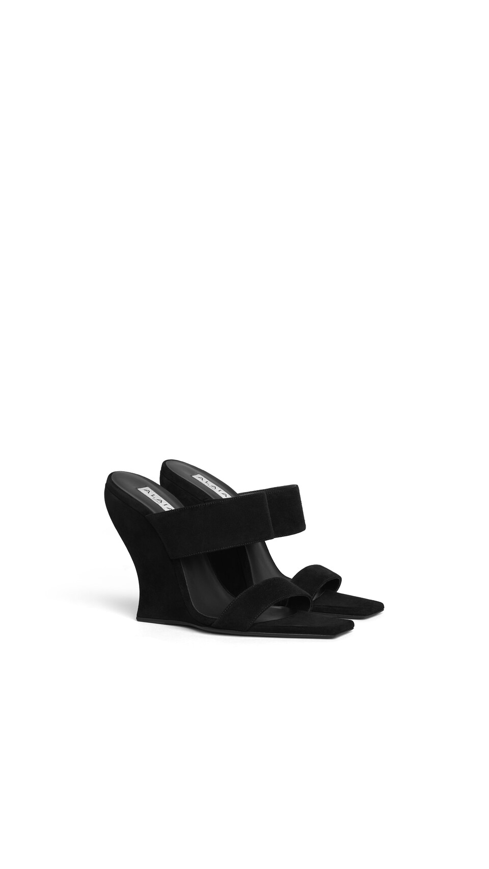 ALA&Iuml;A WAVE MULES IN SUEDE BLACK - View 2