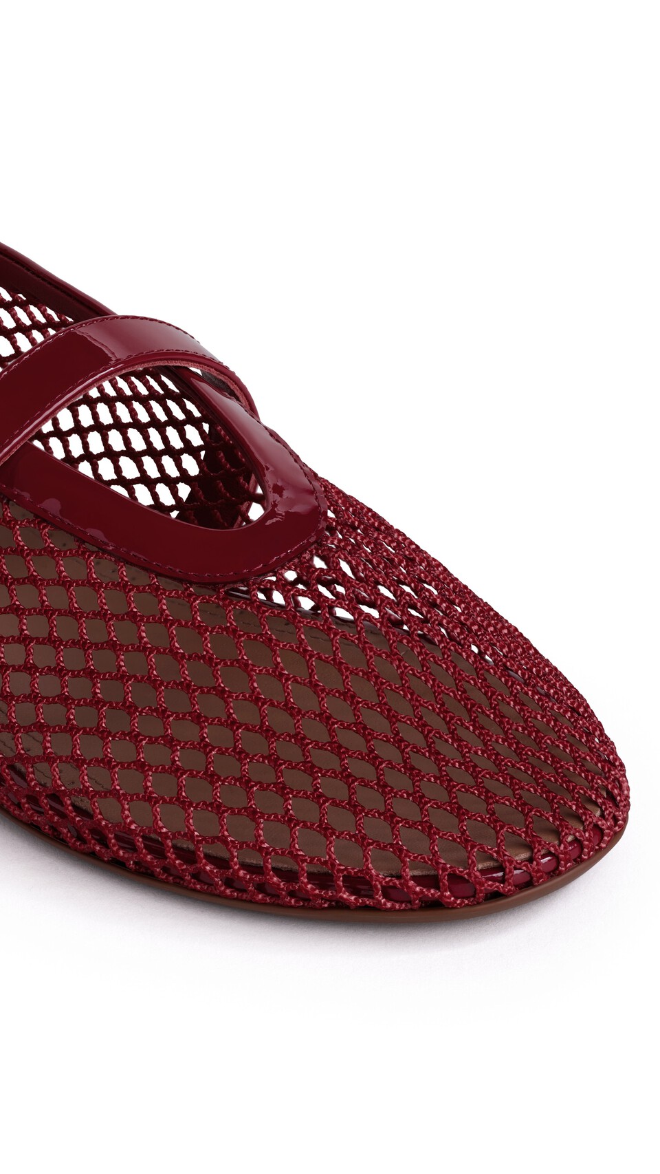 ALA&Iuml;A BALLET FLATS IN FISHNET CARMINE - View 3