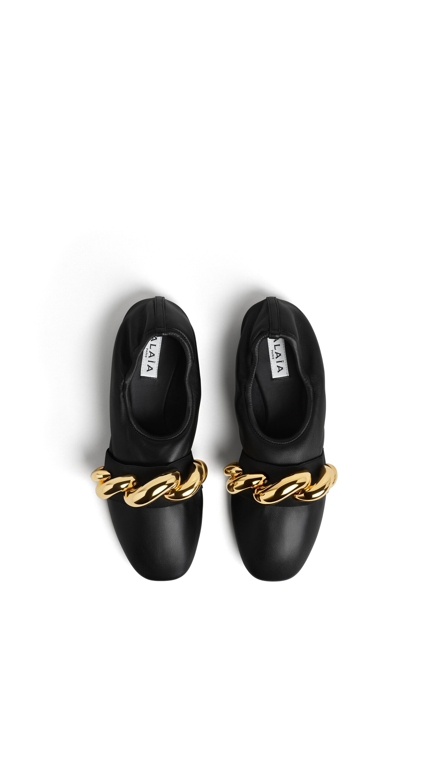 ALA&Iuml;A JEWEL SLIPPERS IN LEATHER BLACK - View 4