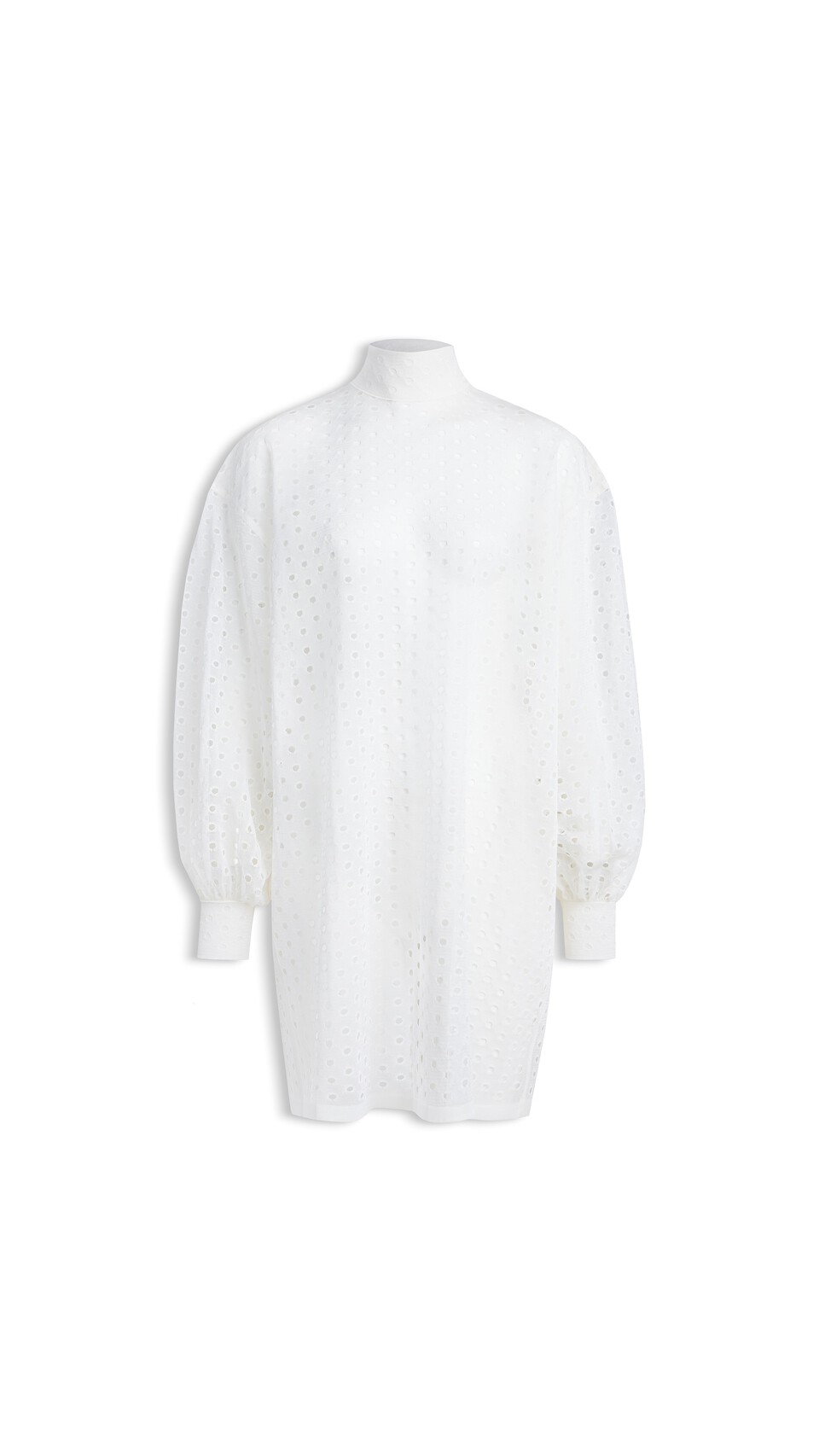 ALA&Iuml;A KNITTED EYELETS TUNIC WHITE