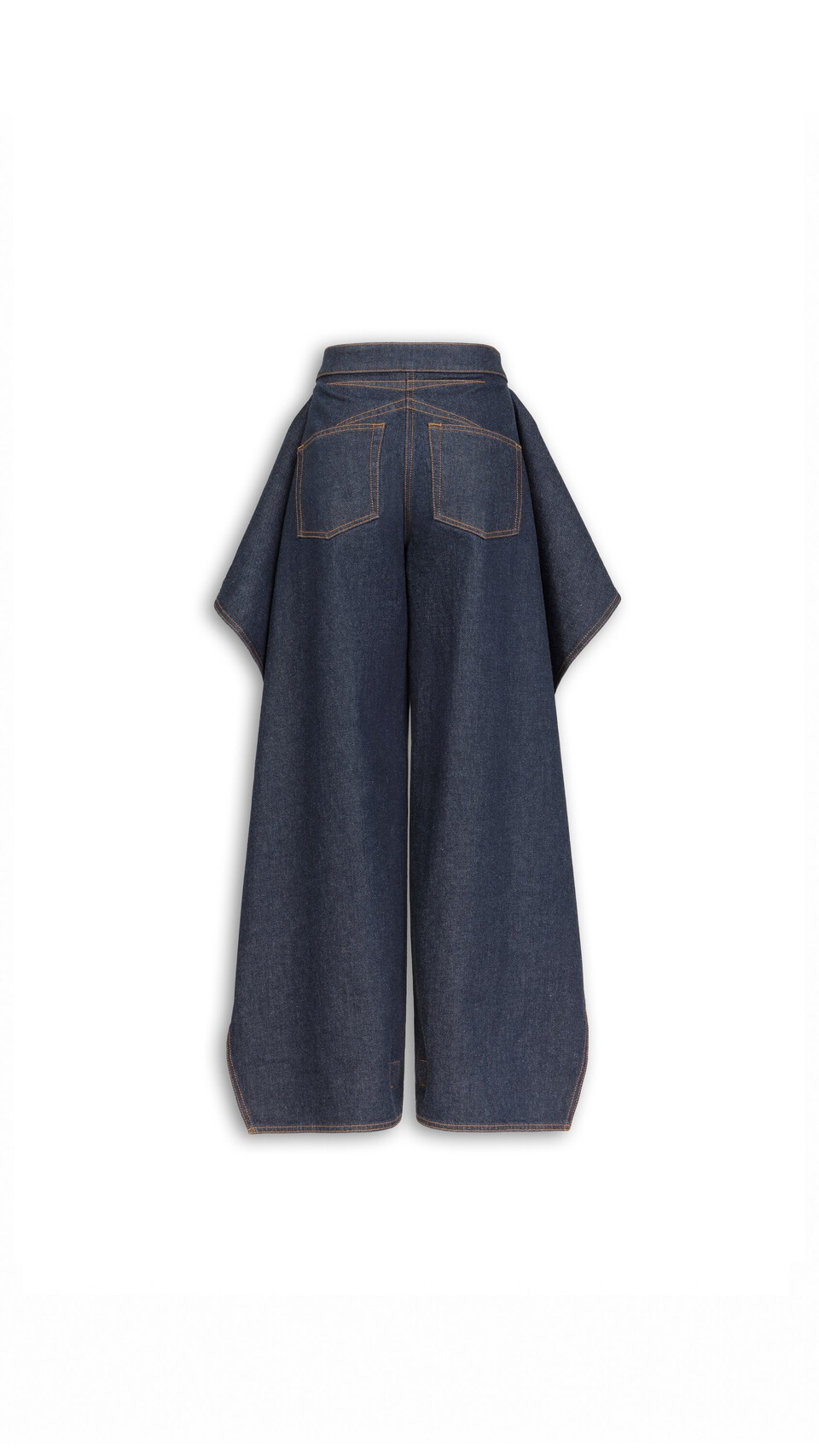 ALA&Iuml;A RUFFLE JEANS BLUE - View 5