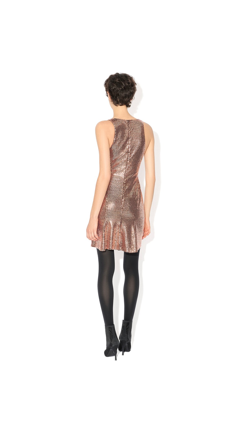 ALA&Iuml;A ROBE AJUST&Eacute;E &Agrave; STUDS MARRON/BRONZE - View 3