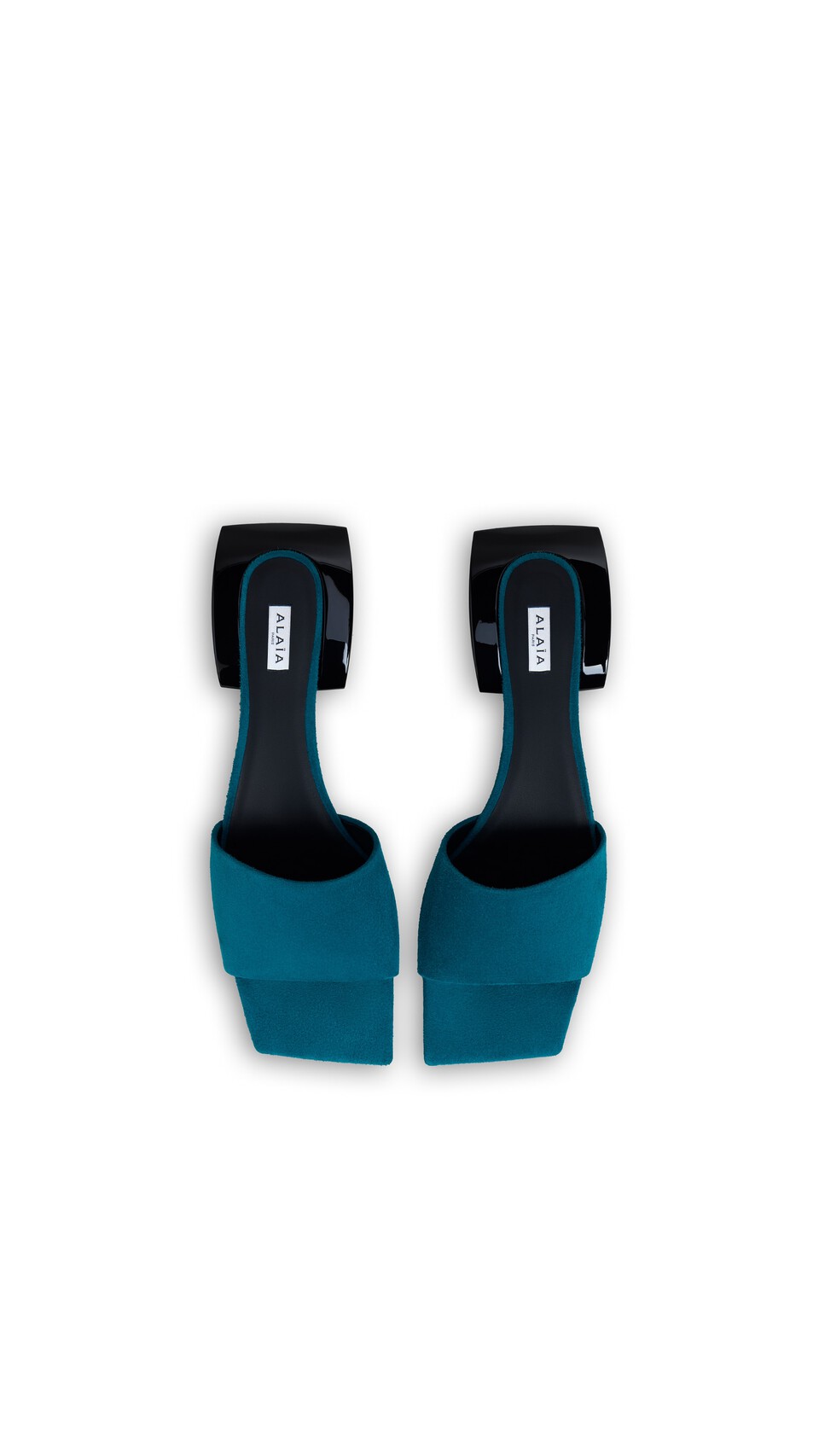 ALA&Iuml;A ELLIPSE MULES IN SUEDE CHINA BLUE - View 4