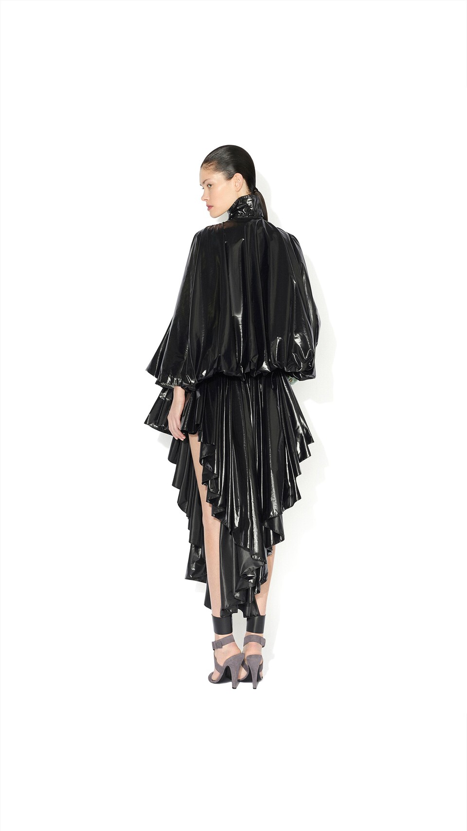 ALA&Iuml;A BALLOON NYLON JACKET BLACK - View 3