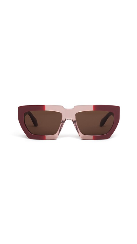 ALA&Iuml;A MELTED RECTANGULAR SUNGLASSES BORDEAUX