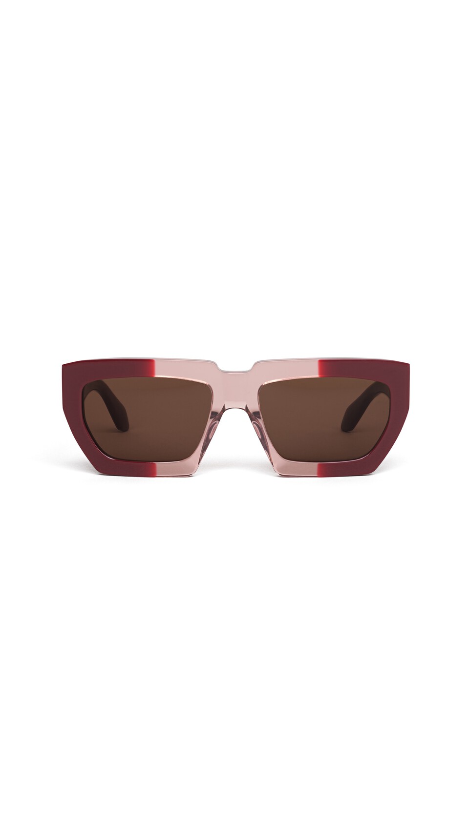 ALA&Iuml;A MELTED RECTANGULAR SUNGLASSES BORDEAUX