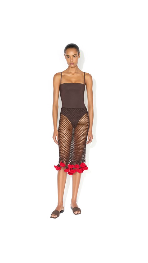 ALA&Iuml;A BUSTIER SWIMSUIT CHOCOLATE - View 2